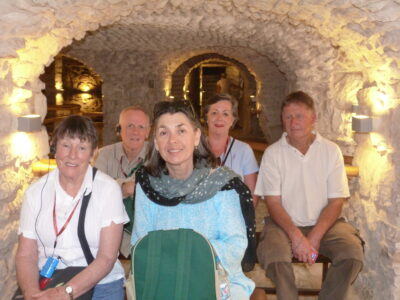 Carleen Blucher (centre) with other New Zealand pilgrims in Jerusalem in 2014.