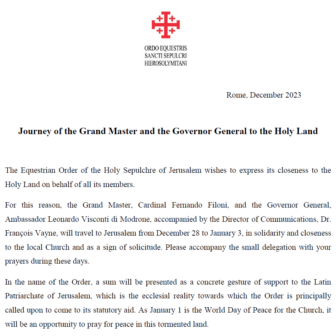 Journey of the Grand Master and the Governor General to the Holy Land