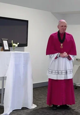 talk-by-bishop-patrick-1 3-7-2022 Emeritus Bishop Patrick Dunn KC*HS speaking after receiving the award of the Gold Palm